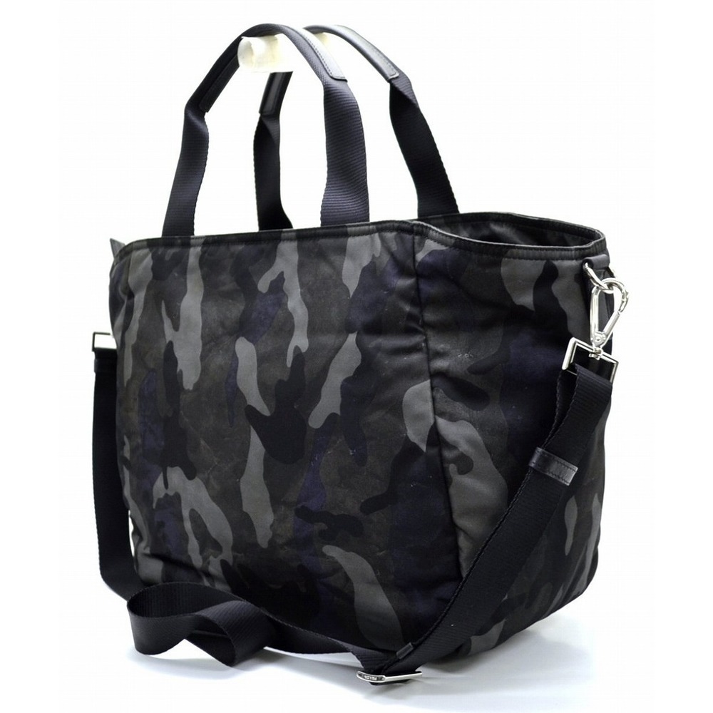 Prada Nylon Leather 2way Camouflage Tote Shoulder Bag Dark Green - Picture 2 of 9